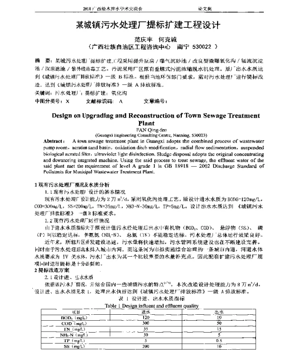 某城镇污水处理厂提标扩建工程设计