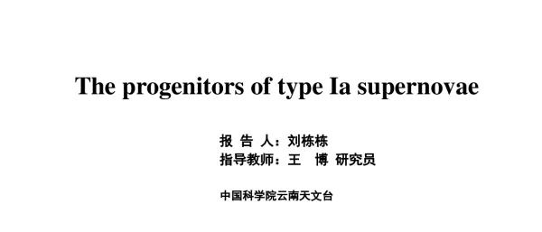 TheprogenitorsoftypeIasupernovae