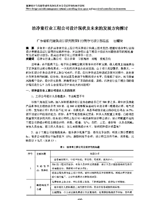 洁净室行业工程公司设计现状及未来的发展方向探讨