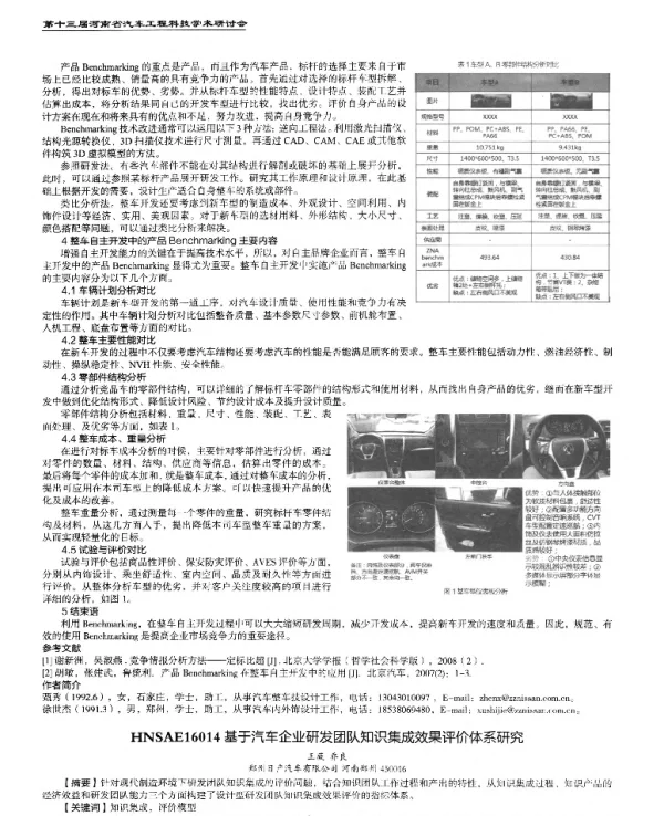 基于汽车企业研发团队知识集成效果评价体系研究