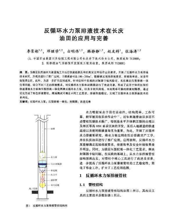 反循环水力泵排液技术在长庆油田的应用与完善