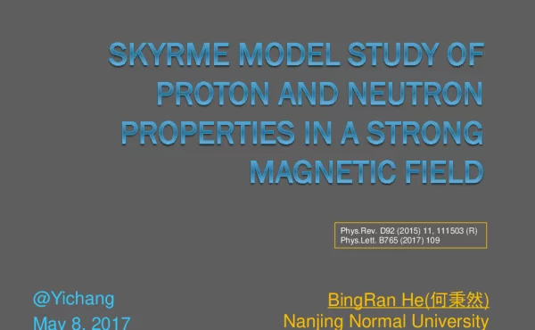 SKYRMEMODELSTUDYOFPROTONANDNEUTRONPROPERTIESINASTRONGMAGNETICFIELD