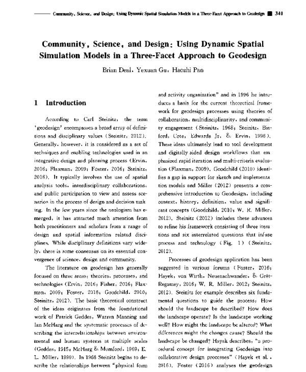 CommunityScienceandDesignUsingDynamicSpatialSimulationModelsinaThree-FacetApproachtoGeodesign