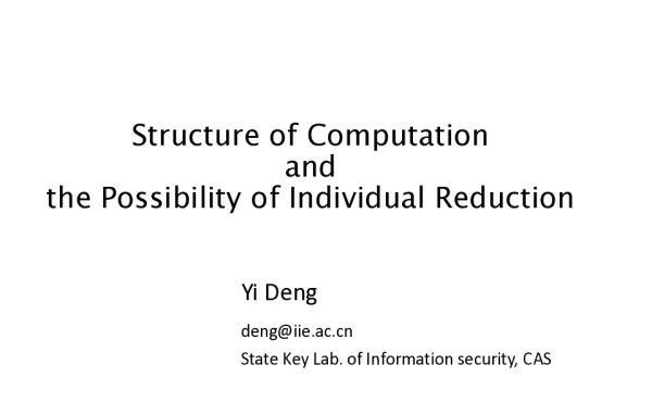 StructureofComputationandthePossibilityofIndividualReduction