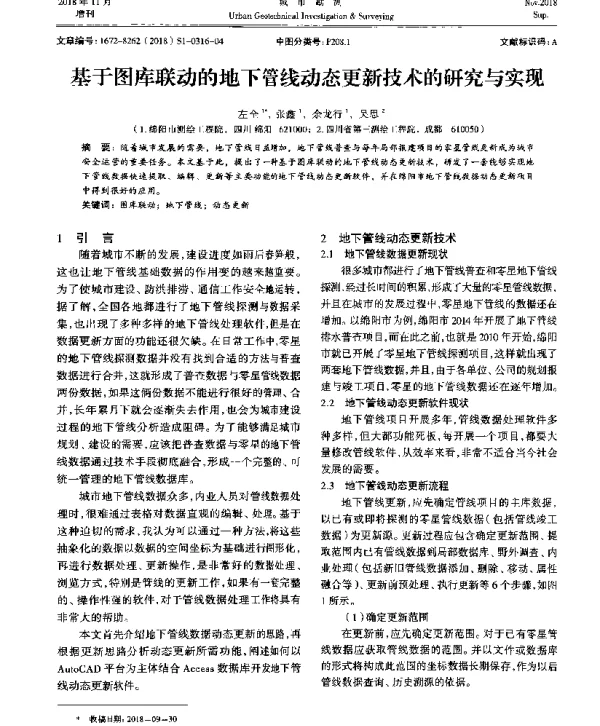 基于图库联动的地下管线动态更新技术的研究与实现