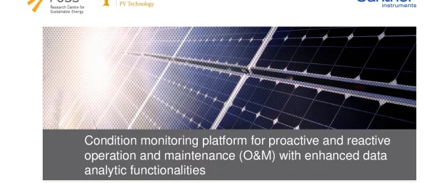 Conditionmonitoringplatformforproactiveandreactiveoperationandmaintenance(O&M)withenhanceddataanalyticfunctionalities