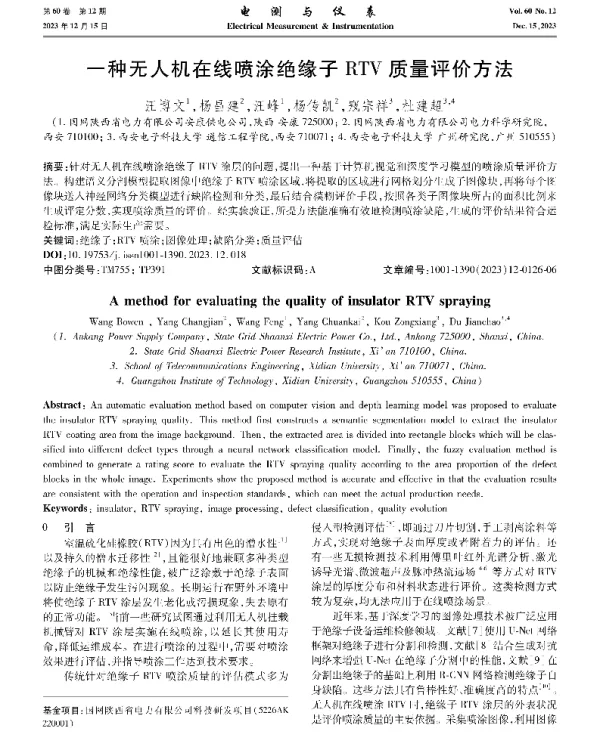 一种无人机在线喷涂绝缘子RTV质量评价方法