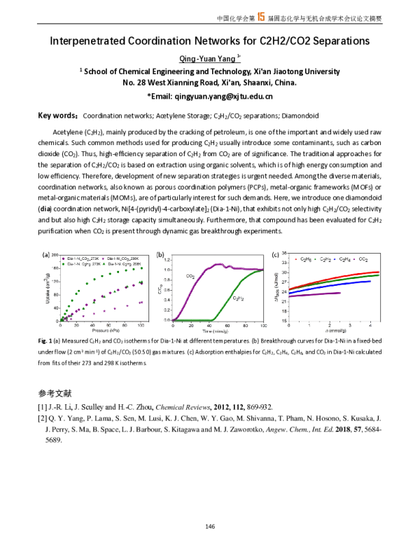 InterpenetratedCoordinationNetworksforC2H2CO2Separations
