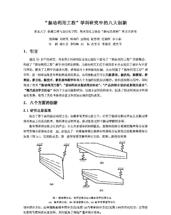 振动利用工程学科研究中的八大创新