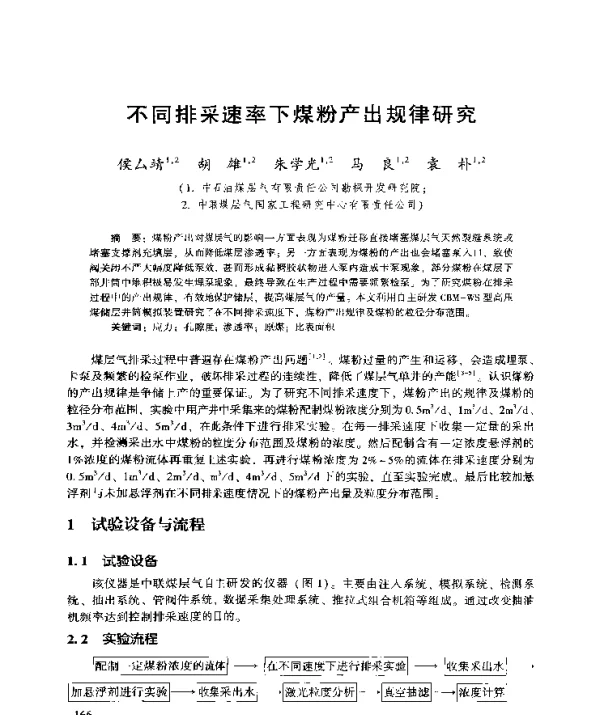 不同排采速率下煤粉产出规律研究