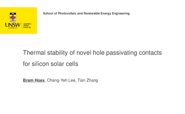 Thermalstabilityofnovelholepassivatingcontactsforsiliconsolarcells