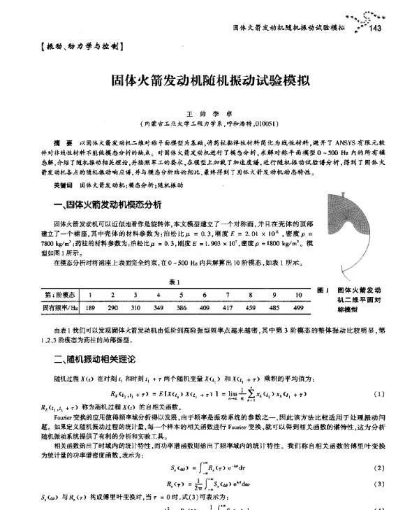 固体火箭发动机随机振动试验模拟