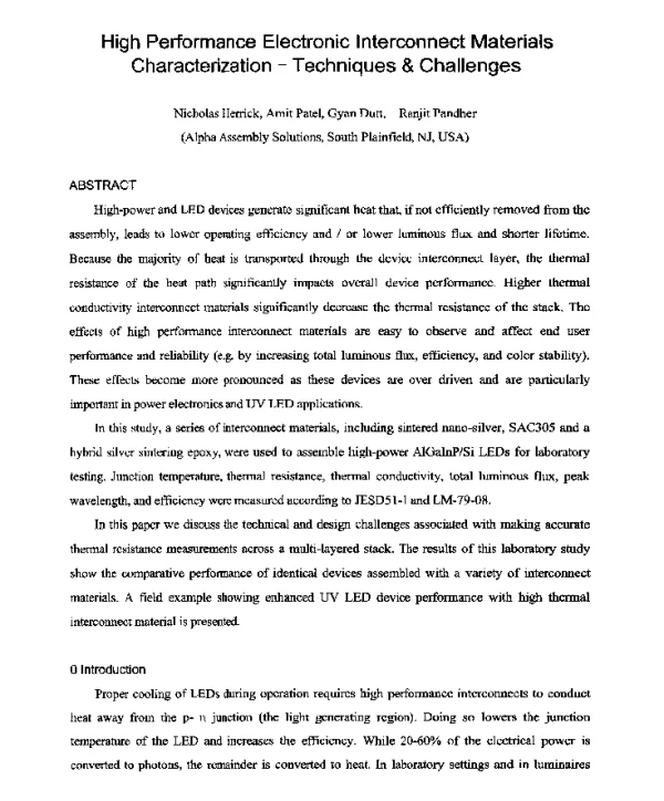 HighPerformanceElectronicInterconnectMaterialsCharacterization-Techniques&Challenges