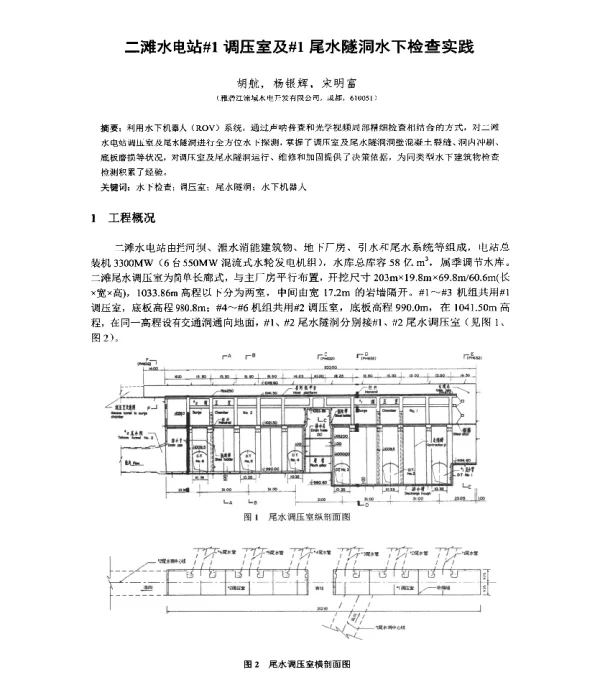 二滩水电站1调压室及1尾水隧洞水下检查实践