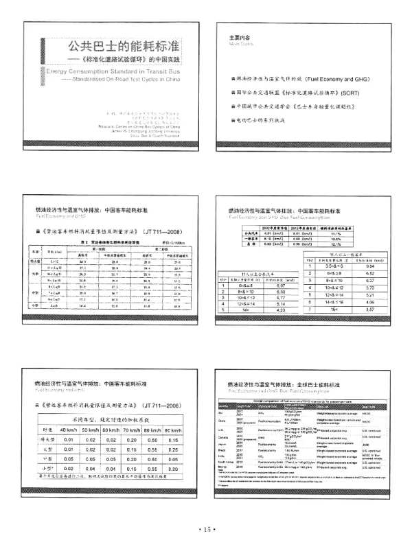 公共巴士的能耗标准--《标准化道路试验循环》的中国实践