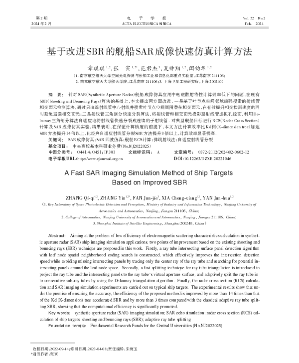 基于改进SBR的舰船SAR成像快速仿真计算方法