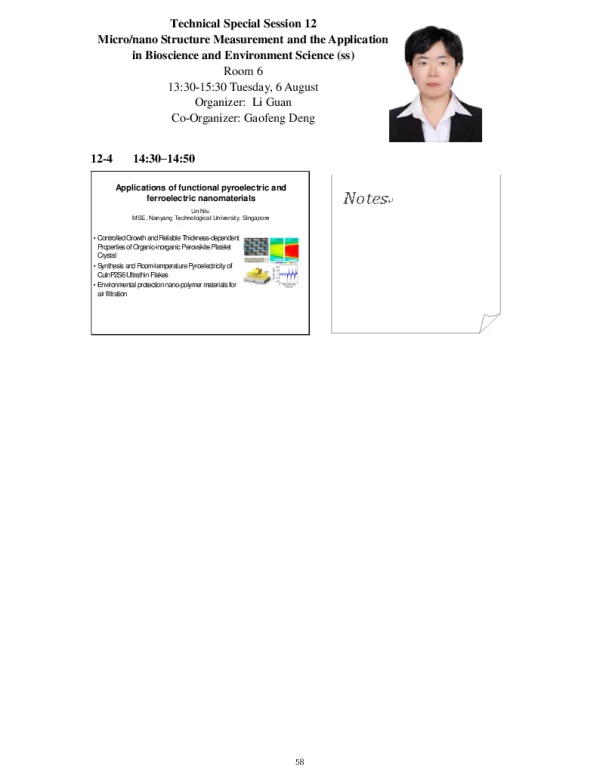 Applicationsoffunctionalpyroelectricandferroelectricnanomaterials
