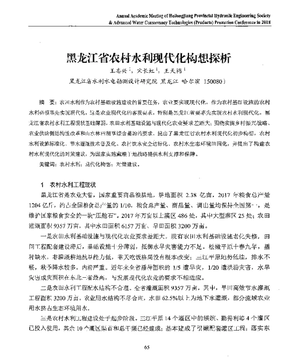 黑龙江省农村水利现代化构想探析