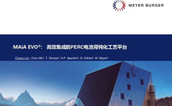 MAiAEVO(R)高效集成的PERC电池背钝化工艺平台