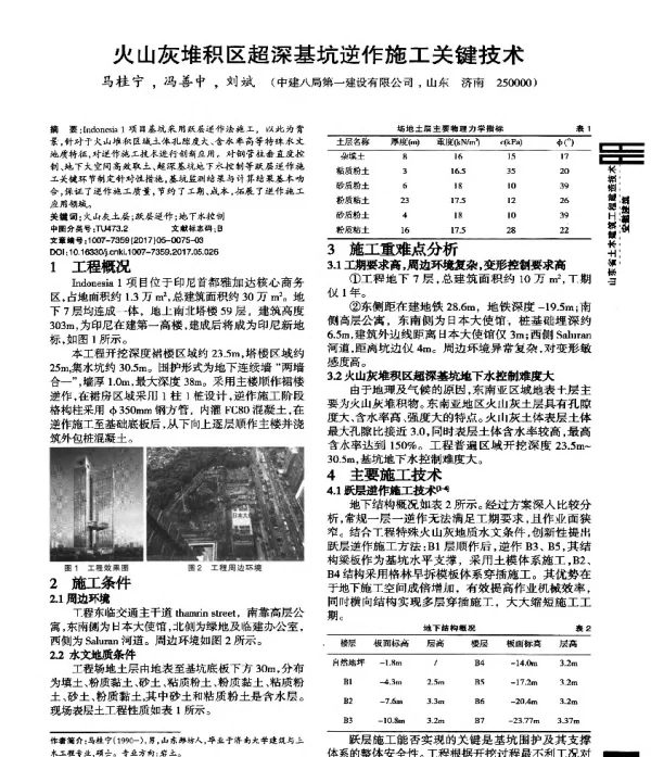 火山灰堆积区超深基坑逆作施工关键技术
