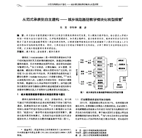 从范式承袭到自主建构--城乡规划基础教学模块化转型探索