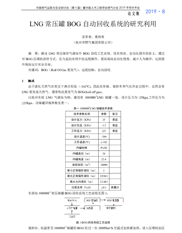 LNG常压罐BOG自动回收系统的研究利用