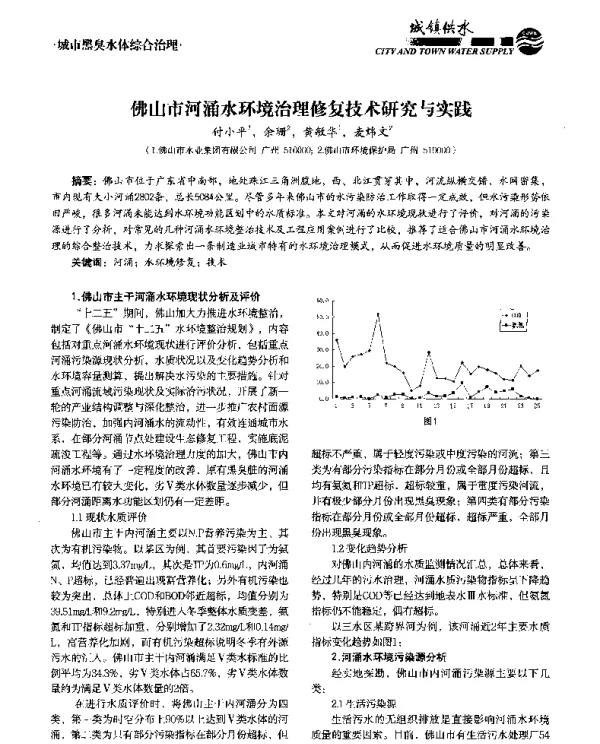 佛山市河涌水环境治理修复技术研究与实践