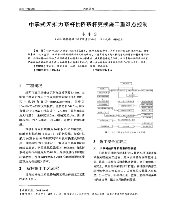 中承式无推力系杆拱桥系杆更换施工重难点控制