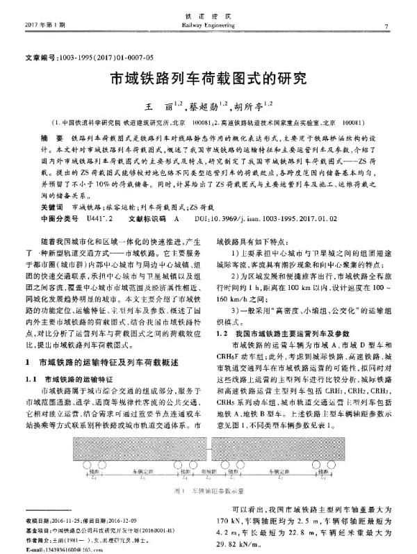市域铁路列车荷载图式的研究