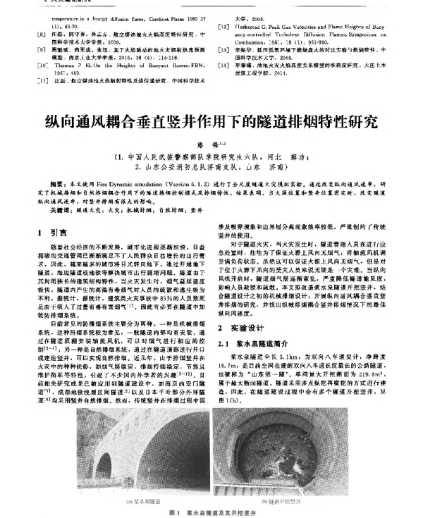 纵向通风耦合垂直竖井作用下的隧道排烟特性研究