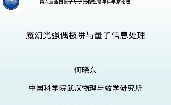 魔幻光强偶极阱与量子信息处理