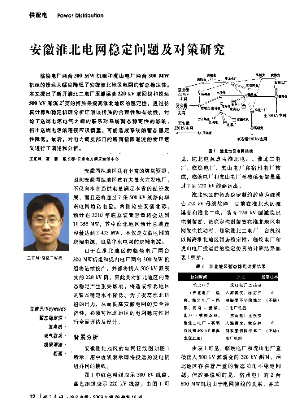 安徽淮北电网稳定问题及对策研究