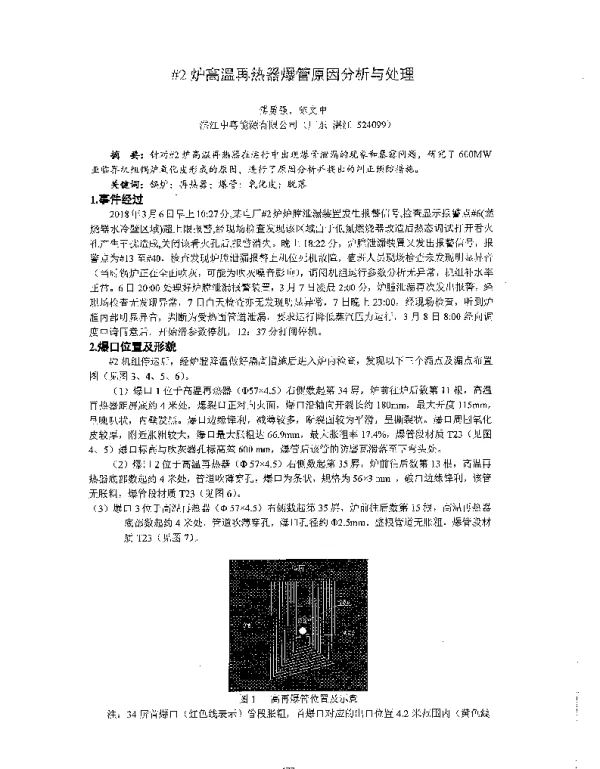 2炉高温再热器爆管原因分析与处理