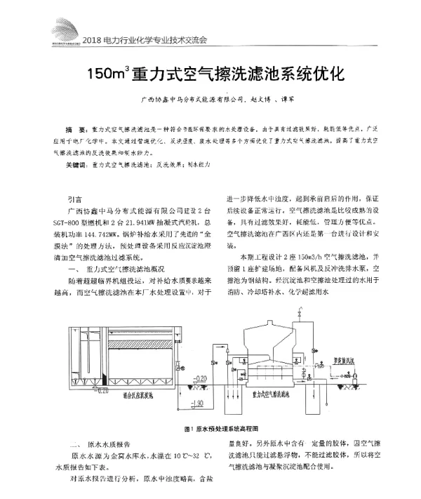 150m3重力式空气擦洗滤池系统优化