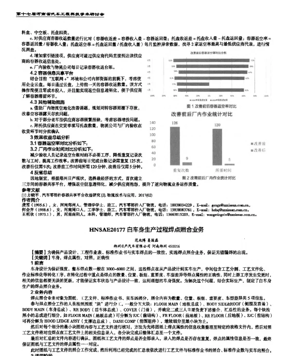 白车身生产过程焊点照合业务