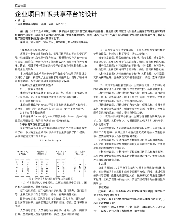 企业项目知识共享平台的设计