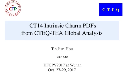 CT14IntrinsicCharmPDFsfromCTEQ-TEAGlobalAnalysis