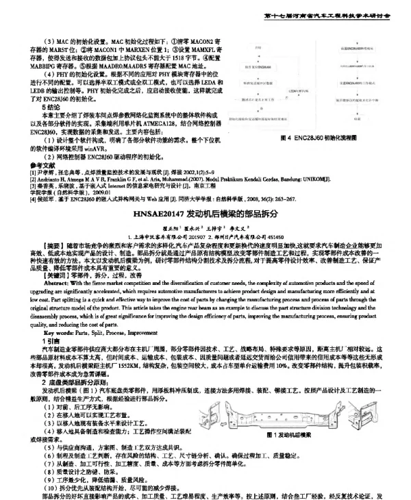 发动机后横梁的部品拆分