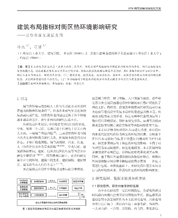 建筑布局指标对街区热环境影响研究--以哈尔滨主城区为例