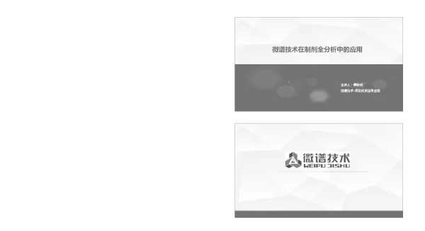 微谱技术在制剂全分析中的应用