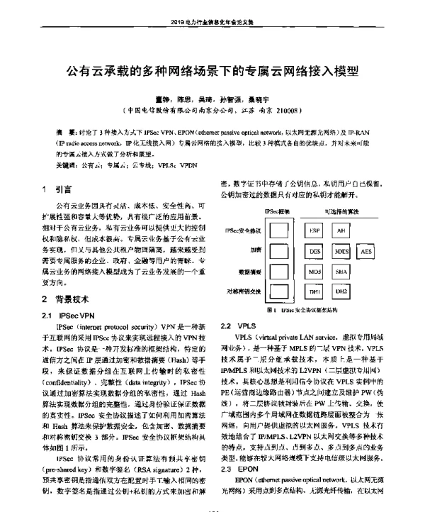 公有云承载的多种网络场景下的专属云网络接入模型