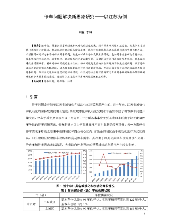 停车问题解决新思路研究--以江苏为例