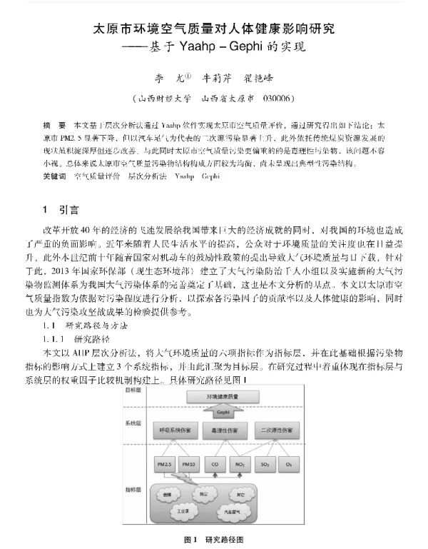 太原市环境空气质量对人体健康影响研究—基于YaahpGephi的实现
