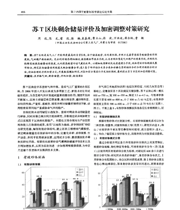 苏T区块剩余储量评价及加密调整对策研究