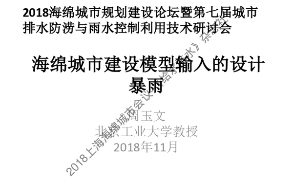 海绵城市建设模型输入的设计暴雨