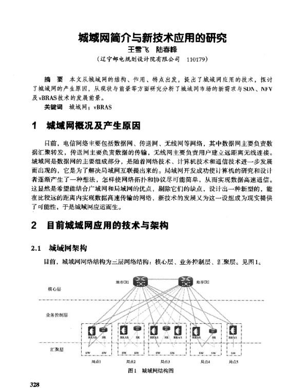 城域网简介与新技术应用的研究