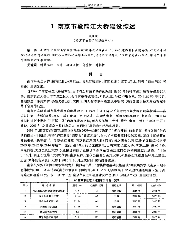 南京市段跨江大桥建设综述