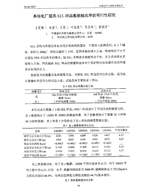 某核电厂提高SEL样品数据检出率的可行性研究